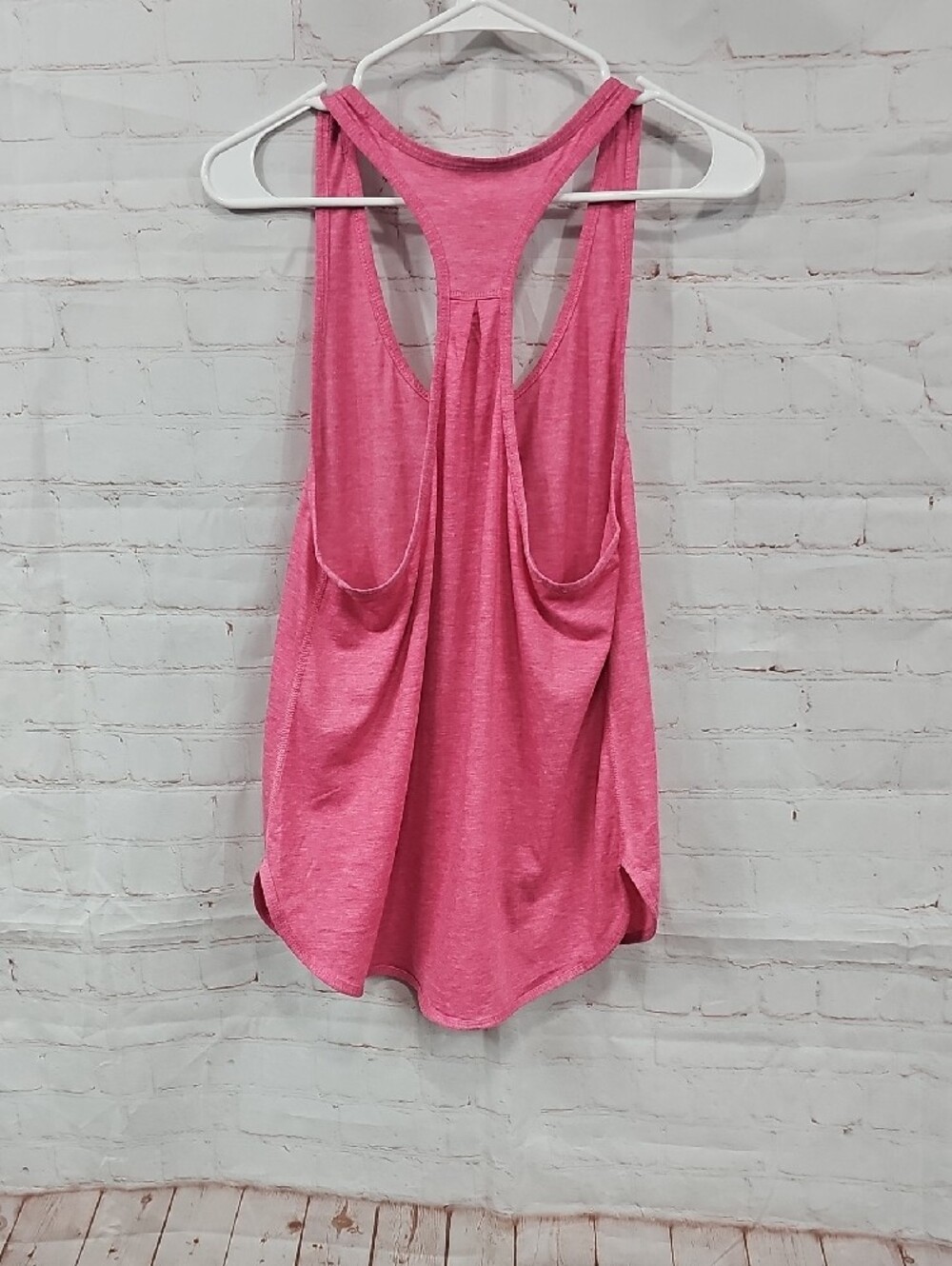 Pink Racerback Tank Top with Subtle Logo - Picture 3 of 3